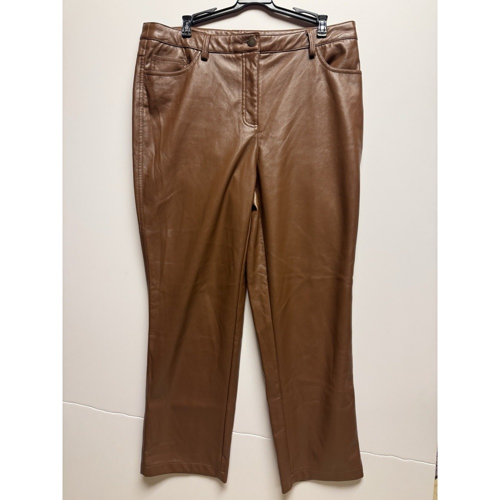 Madison‎ d' Amelie Brown Faux Leather Pant Size 14